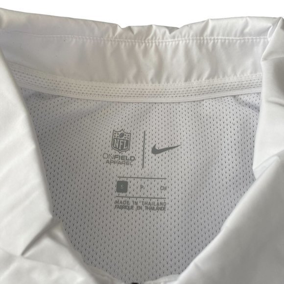 Nike Las Vegas Raiders Sideline Coaches Half Zip Short Sleeve‎ Jacket Sz S White - Picture 5 of 9